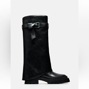 Zara combat mid calf boots